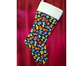Rainbow Dogs Christmas Stocking - Customizable