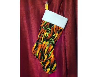 Hot Peppers Christmas Stocking - Customizable