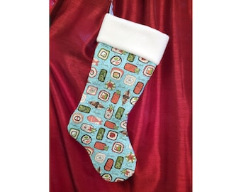 Yummy Sushi Christmas Stocking - Customizable