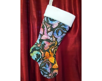 Dragons Christmas Stocking - Dark Rainbow version - Customizable MTO