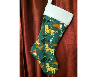 Festive Dogs Christmas Stocking - Customizable