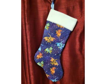 Fantasy Dragons Christmas Stocking - Customizable MTO