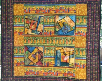 Coloré African Village Lap Quilt / Wallhanging