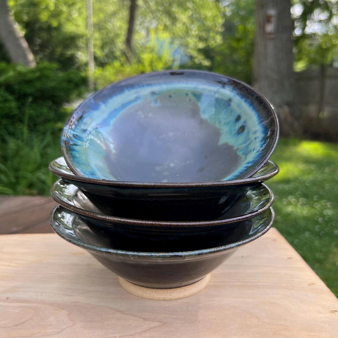 Handmade Pottery Pasta Bowl Set of 4 | Wheel Thrown Ceramic Dinner ...