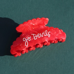 Pinza para el cabello Go Devils; inspirada en el hockey de Nueva Jersey *PREVENTA*