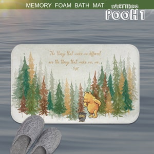 Winnie the Pooh BATH MAT RUSTIC Pooh Quote (&quot;The things that ...&quot;) Baby Shower Gift Bathroom Decor First Birthday Nursery Decor Bath Rug