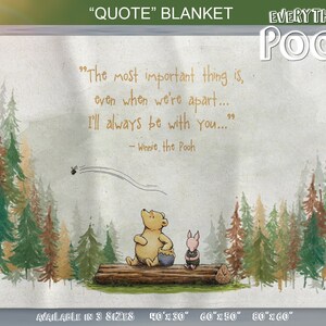 RUSTIC Winnie the Pooh BLANKET Classic Pooh Quote (&quot;The most important ...&quot;) Shower Moving gift Friendship Blanket for Bedroom Encouraging