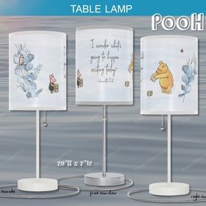 Winnie the Pooh LAMP FOLIAGE BLUE Pooh Quote (&quot;I wonder what&#39;s ...&quot;) Nursery Decor Baby Shower Gift Teacher Gift Friendship Unisex