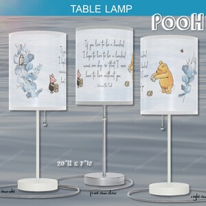 Winnie the Pooh LAMP FOLIAGE BLUE Pooh Quote (&quot;If you live ...&quot;) Nursery Decor Baby Shower Gift Teacher Gift Friendship Unisex friend