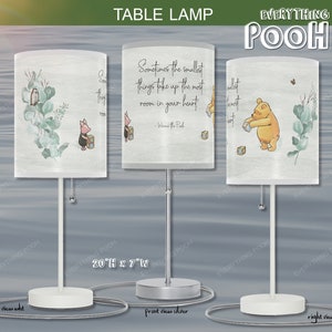 Winnie the Pooh LAMP FOLIAGE GREEN Pooh Quote (&quot;Sometimes the smallest ...&quot;) Nursery Decor Baby Shower Gift Teacher Gift Friendship Unisex