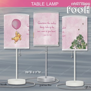 Winnie the Pooh LAMP Pink BALLOON Pooh Quote (&quot;Sometimes the smallest ...&quot;) Nursery Decor Baby Shower Gift Teacher Gift Friendship Unisex