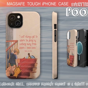 Winnie the Pooh iPhone Case STAIRS Pooh Quote ("I will always ...") MagSafe Tough Case 13 iPhone 14 Baby Shower Gift for mom friendship