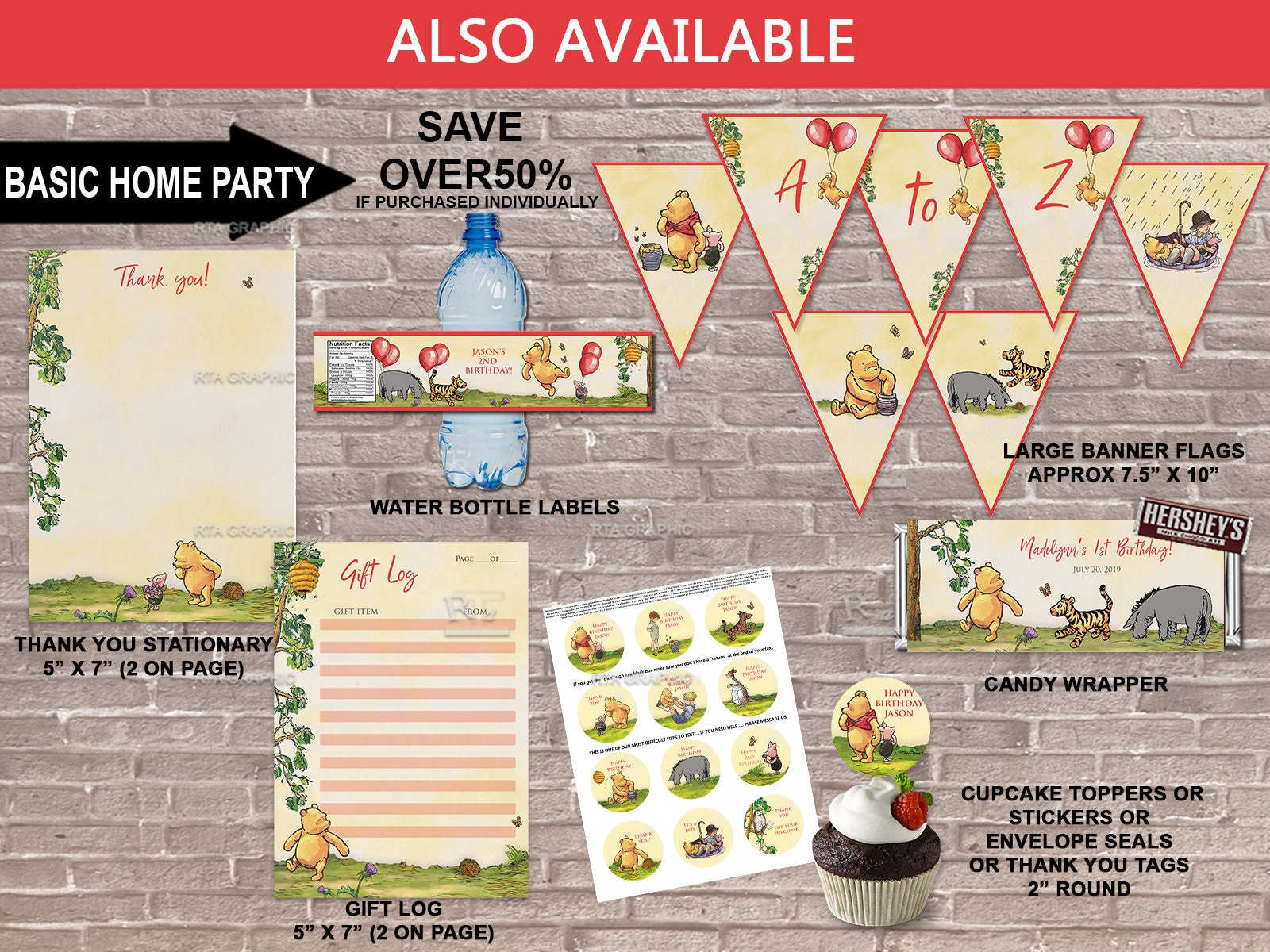 VIRTUAL Classic Winnie the Pooh Baby Shower Invite / Instant Etsy