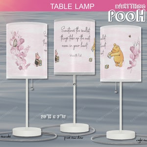 Winnie the Pooh LAMP FOLIAGE PINK Pooh Quote (&quot;Sometimes the smallest ...&quot;) Nursery Decor Baby Shower Gift Teacher Gift Friendship Unisex