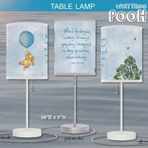 Winnie the Pooh LAMP BLUE BALLOON Pooh Quote (&quot;What I like ...&quot;) Nursery Decor Baby Shower Gift Teacher Gift Friendship Unisex