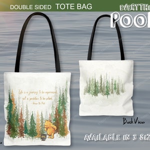 Winnie the Pooh TOTE Bag RUSTIC Pooh Quote ("Life is a ...") Baby Shower Gift Nursery Baby Shower Gift Student Teacher Gift Friendship