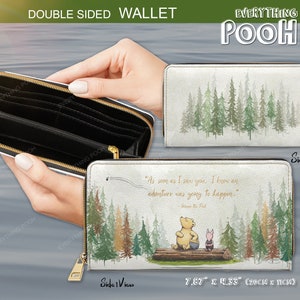 Winnie l'ourson WALLET RUSTIC Pooh Quote ("Dès que...") Cadeau d'anniversaire Nursery Baby Shower Étudiant Enseignant Cadeau Amitié