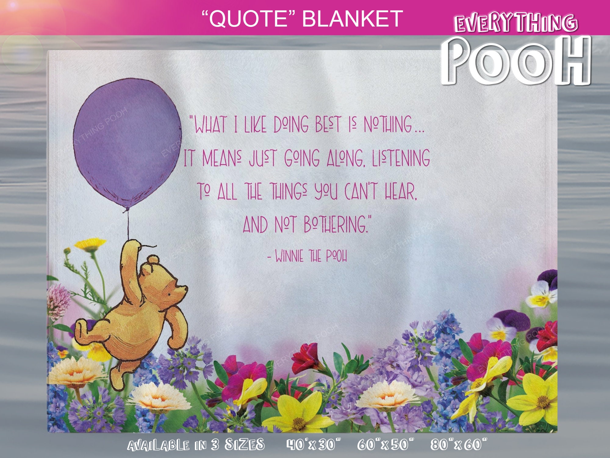 WILDFLOWER Winnie the Pooh BLANKET Classic Pooh Quote (\, image size:2000x1500