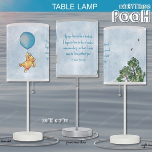 Winnie the Pooh LAMP BLUE BALLOON Pooh Quote (&quot;If you live ...&quot;) Nursery Decor Baby Shower Gift Teacher Gift Friendship Unisex