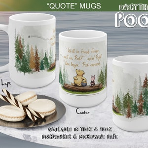 Winnie the Pooh Mug 11/15oz RUSTIC Pooh Quote Mug (&quot;We&#39;ll be friends ...&quot;) Ceramic Mug Tea Pooh Quotes Coffee Mug Baby Shower 100 Acre wood