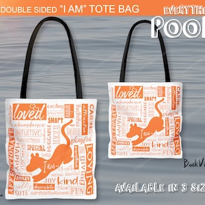 TIGGER Tote Bag &quot;I AM&quot; INSPIRATIONAL Affirmations Winnie the Pooh Tote Bag For Shopping, Book bag, Baby Shower Gift for student teacher gift