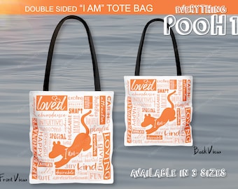 TIGGER Tote Bag "I AM" INSPIRATIONAL Affirmations Winnie the Pooh Tote Bag For Shopping, Book bag, Baby Shower Gift for student teacher gift
