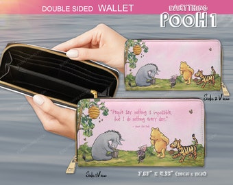 Winnie the Pooh WALLET Pink FRIENDS Pooh Quote ("People say nothing ...") Birthday Gift Baby Shower Gift Student Teacher Gift Friendship