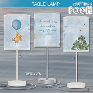 Winnie the Pooh LAMP Blue BALLOON Pooh Quote (&quot;As soon as ...&quot;) Nursery Decor Baby Shower Gift Student Teacher Gift Friendship Unisex