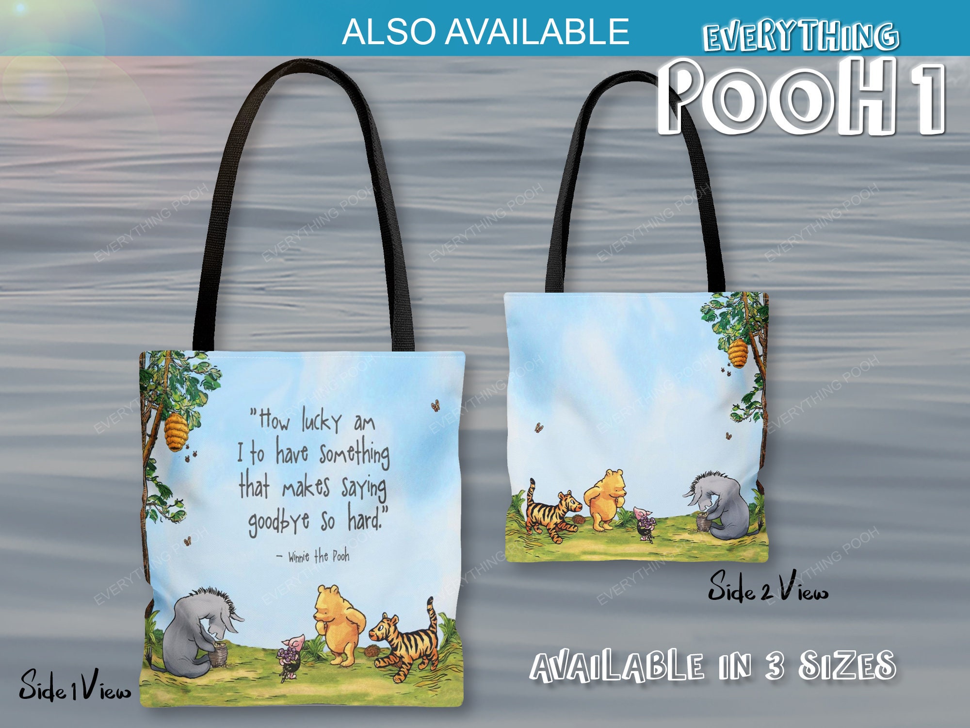 NEW!! Winnie The Pooh Character Tote Bag Made In The USA