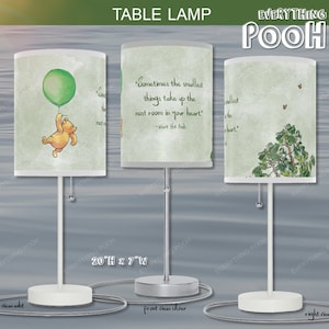Winnie the Pooh LAMP Green BALLOON Pooh Quote (&quot;Sometimes the smallest ...&quot;) Nursery Decor Baby Shower Gift Teacher Gift Friendship Unisex