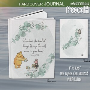 Winnie the Pooh DIARIO FOLLAJE VERDE Cita de Pooh ("A veces el más pequeño ...") Regalo de baby shower Maestra Mamá Cartas a hijo o hija