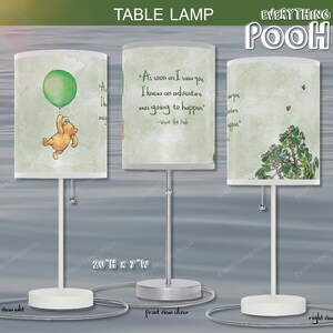 Winnie the Pooh LAMP Green BALLOON Pooh Quote (&quot;As soon as ...&quot;) Nursery Decor Baby Shower Gift Student Teacher Gift Friendship Unisex