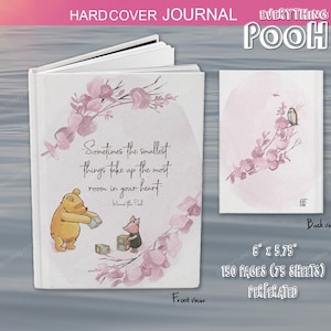 Winnie the Pooh DIARIO FOLLAJE ROSA Cita de Pooh ("A veces el más pequeño ...") Regalo de baby shower Maestra Mamá Cartas a hijo o hija