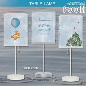Winnie the Pooh LAMP BLUE BALLOON Pooh Quote (&quot;I wonder what ...&quot;) Nursery Decor Baby Shower Gift Teacher Gift Friendship Unisex