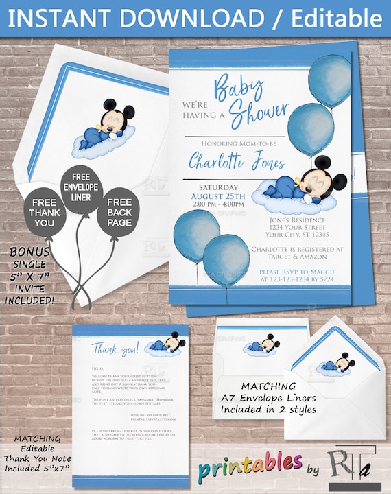 This is a photo of Mickey Mouse Baby Shower Invitations Printable in invitaciones It's just a photo of Mickey Mouse Baby Shower Invitations Printable in invitaciones