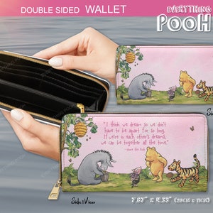 Winnie the Pooh WALLET Pink FRIENDS Pooh Quote ("I think we dream..") Birthday Gift Nursery Baby Shower Gift Student Teacher Gift Friendship