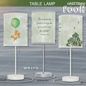 Winnie the Pooh LAMP Green BALLOON Pooh Quote (&quot;You are braver ...&quot;) Nursery Decor Baby Shower Gift Student Teacher Gift Friendship Unisex