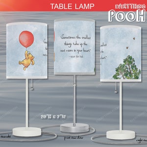 Winnie the Pooh LAMP Red BALLOON Pooh Quote (&quot;Sometimes the smallest ...&quot;) Nursery Decor Baby Shower Gift Teacher Gift Friendship Unisex