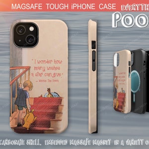 Winnie the Pooh iPhone Case STAIRS Pooh Quote ("I wonder how ...") MagSafe Tough Case 13 iPhone 14 Baby Shower Gift for mom friendship