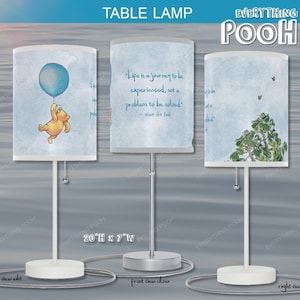 Winnie the Pooh LAMP BLUE BALLOON Pooh Quote (&quot;Life is a  ...&quot;) Nursery Decor Baby Shower Gift Teacher Gift Friendship Unisex