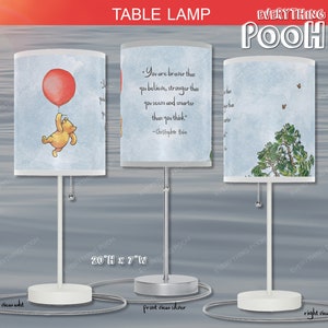 Winnie the Pooh LAMP Red BALLOON Pooh Quote (&quot;You are braver ...&quot;) Nursery Decor Baby Shower Gift Student Teacher Gift Friendship Unisex