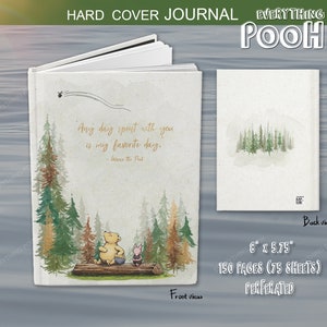 Winnie the Pooh JOURNAL RUSTIC Pooh Cita (&quot;Cualquier día pasado...&quot;) Regalo de baby shower Regalo de maestro Amistad Cartas de nueva mamá a hijo o hija