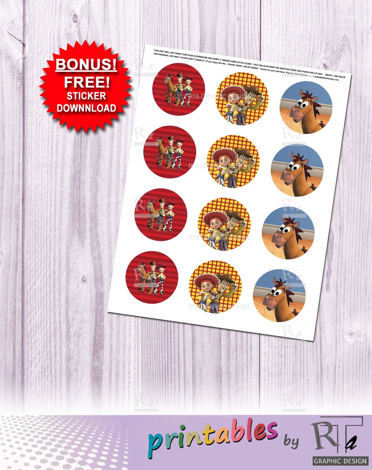 Toy Story Address Label Set / Instant Download and Editable / Etsy