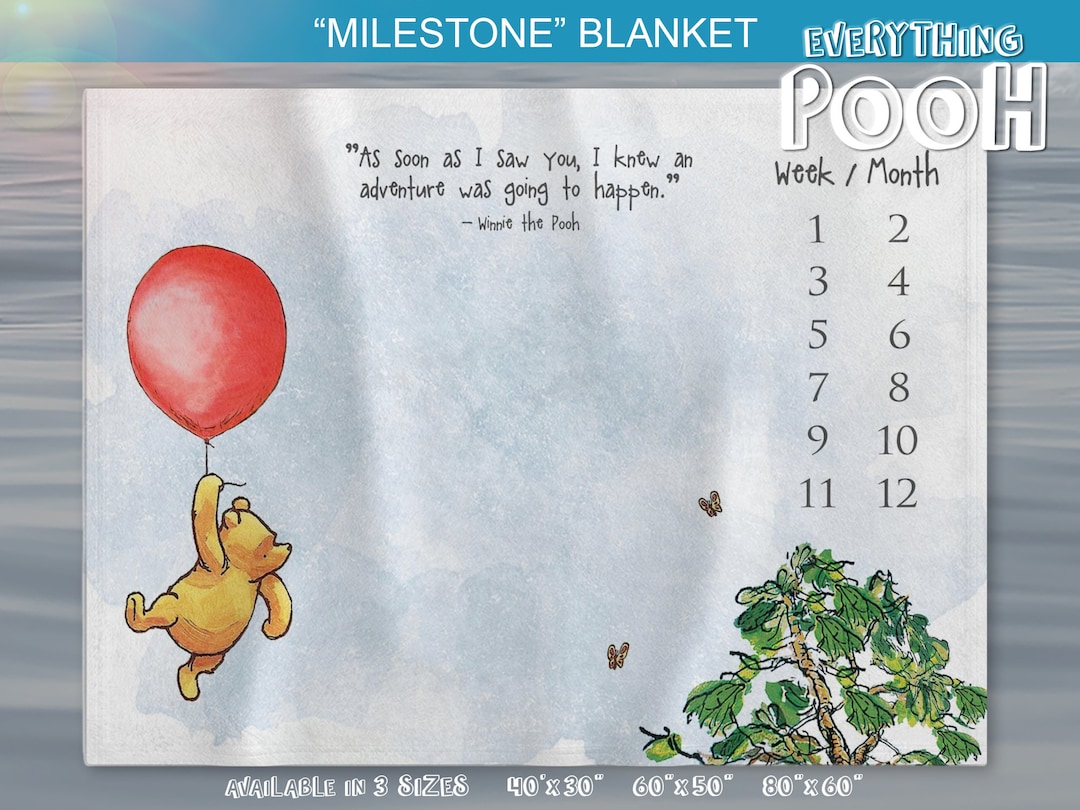Pooh Milestone Winnie The Pooh Baby Month Blanket Disney Baby