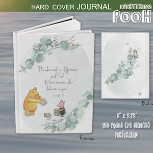 Winnie the Pooh DIARIO FOLLAJE VERDE Cita de Pooh (&quot;Esto hace tal.&quot;) Regalo de baby shower Maestro Amistad Nueva mamá Cartas a hijo o hija