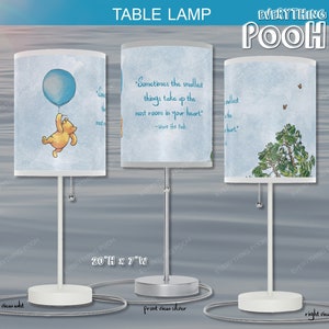 Winnie the Pooh LAMP Blue BALLOON Pooh Quote (&quot;Sometimes the smallest ...&quot;) Nursery Decor Baby Shower Gift Teacher Gift Friendship Unisex