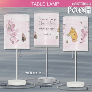 Winnie the Pooh LAMP FOLIAGE PINK Pooh Quote (&quot;As soon as ...&quot;) Nursery Decor Baby Shower Gift Teacher Gift Friendship Unisex