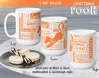 Classic Winnie the Pooh MUG TIGGER 11/15oz AFFIRMATION Quote Mug ("I am ...") Ceramic Mug Coffee mug  Pooh Quotes / positive affirmations