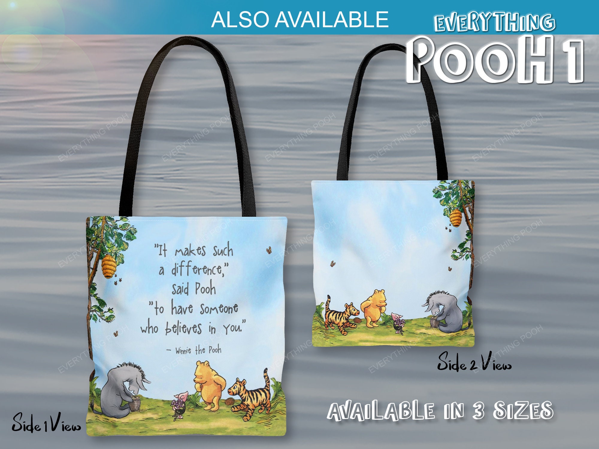 Loungefly Winnie the Pooh Colorful Tote Bag with Inspirational Quote Loungefly Disney Winnie The Pooh & Friends Hearts  main image 4