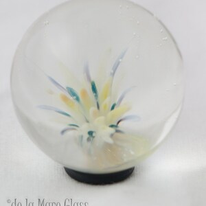 Handmade Borosilicate Glass Marble - 36mm Desert Flower Implosion by De La Mare Glass